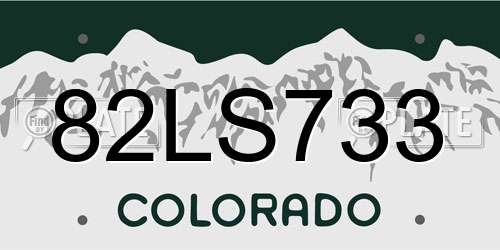 82LS733 Colorado License Plate