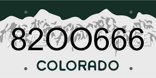 82OO666 Colorado License Plate
