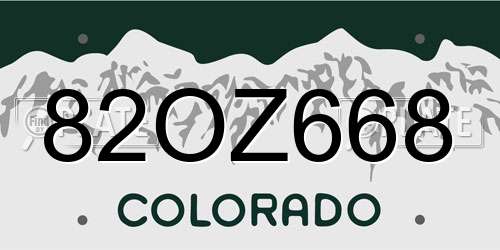 82OZ668 Colorado License Plate
