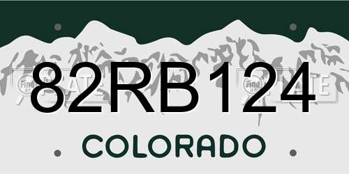 82RB124 Colorado License Plate
