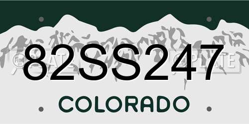 82SS247 Colorado License Plate