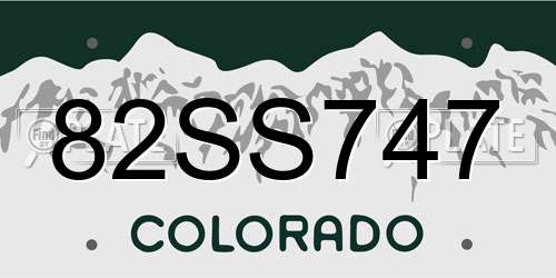82SS747 Colorado License Plate