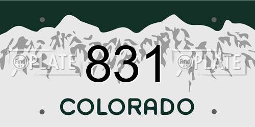 831 Colorado License Plate