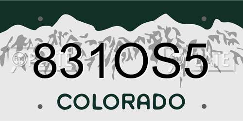 831OS5 Colorado License Plate