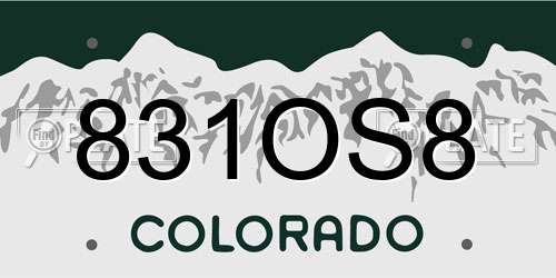 831OS8 Colorado License Plate