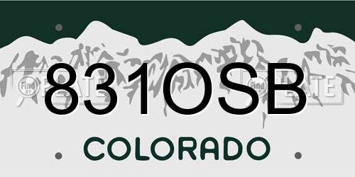 831OSB Colorado License Plate