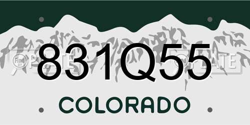 831Q55 Colorado License Plate