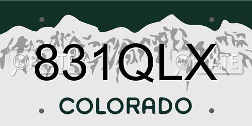 831QLX Colorado License Plate