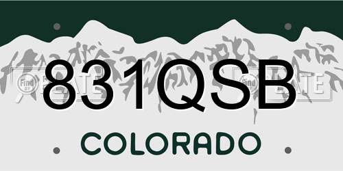 831QSB Colorado License Plate