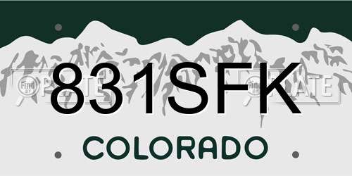 831SFK Colorado License Plate
