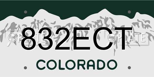 832ECT Colorado License Plate