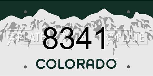8341 Colorado License Plate