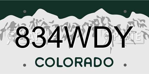834WDY Colorado License Plate