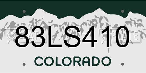 83LS410 Colorado License Plate