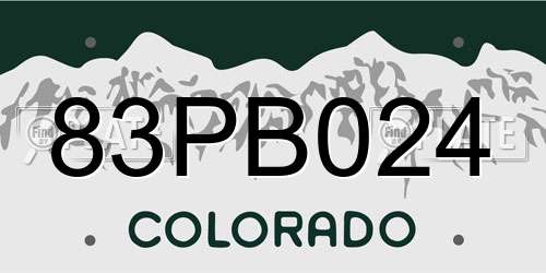 83PB024 Colorado License Plate