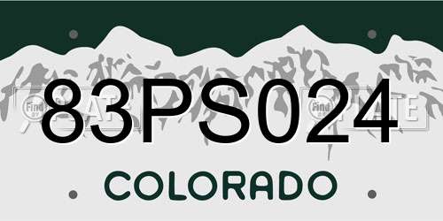 83PS024 Colorado License Plate