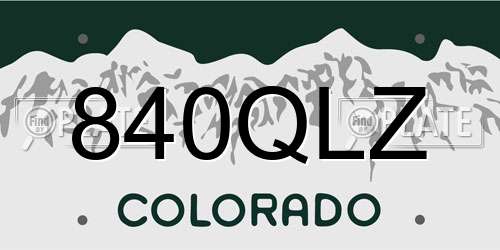 840QLZ Colorado License Plate