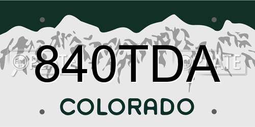 840TDA Colorado License Plate