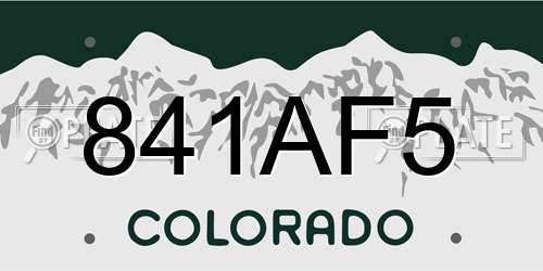 841AF5 Colorado License Plate