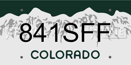 841SFF Colorado License Plate