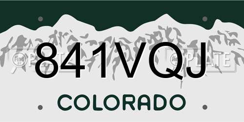 841VQJ Colorado License Plate
