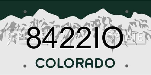 8422IO Colorado License Plate