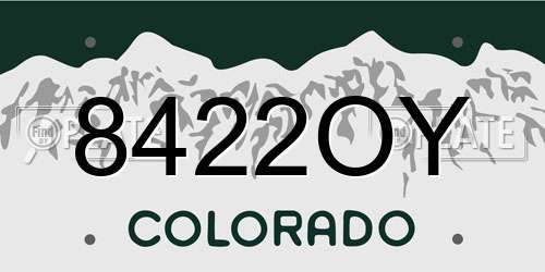 8422OY Colorado License Plate
