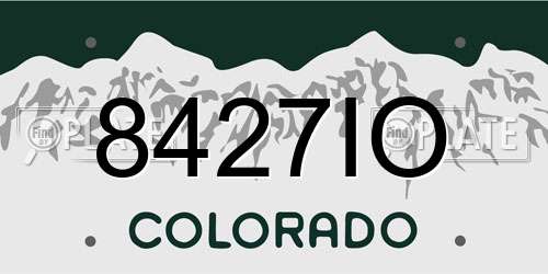 8427IO Colorado License Plate