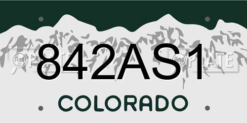 842AS1 Colorado License Plate