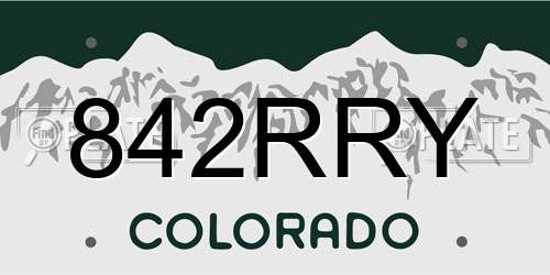 842RRY Colorado License Plate