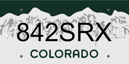 842SRX Colorado License Plate
