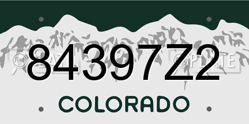 84397Z2 Colorado License Plate