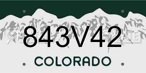 843V42 Colorado License Plate