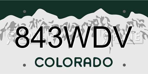 843WDV Colorado License Plate