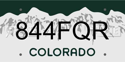 844FQR Colorado License Plate