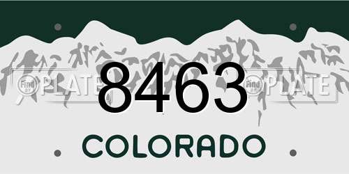 8463 Colorado License Plate