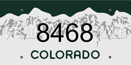 8468 Colorado License Plate