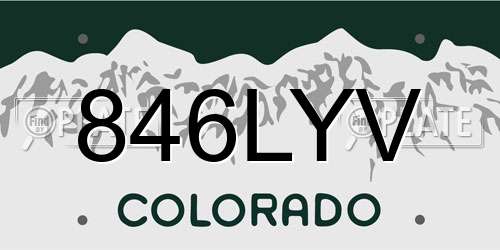 846LYV Colorado License Plate