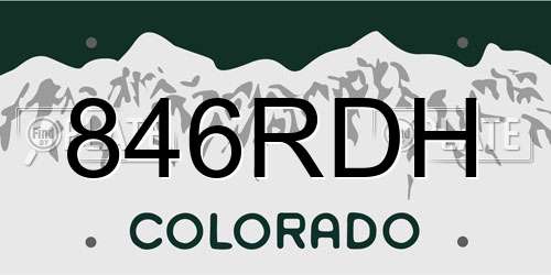 846RDH Colorado License Plate
