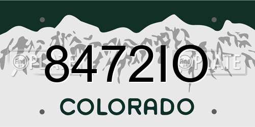 8472IO Colorado License Plate