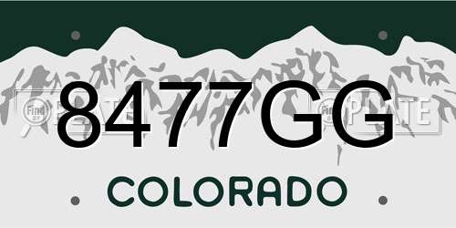 8477GG Colorado License Plate