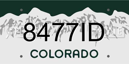 8477ID Colorado License Plate