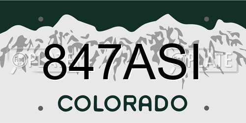 847ASI Colorado License Plate