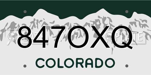 847OXQ Colorado License Plate