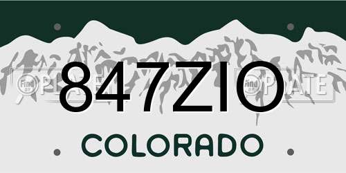 847ZIO Colorado License Plate