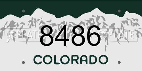 8486 Colorado License Plate