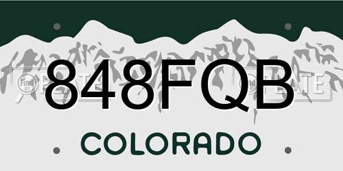 848FQB Colorado License Plate