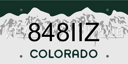 848IIZ Colorado License Plate