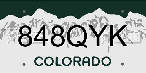 848QYK Colorado License Plate
