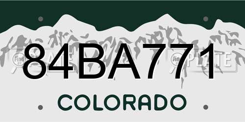 84BA771 Colorado License Plate